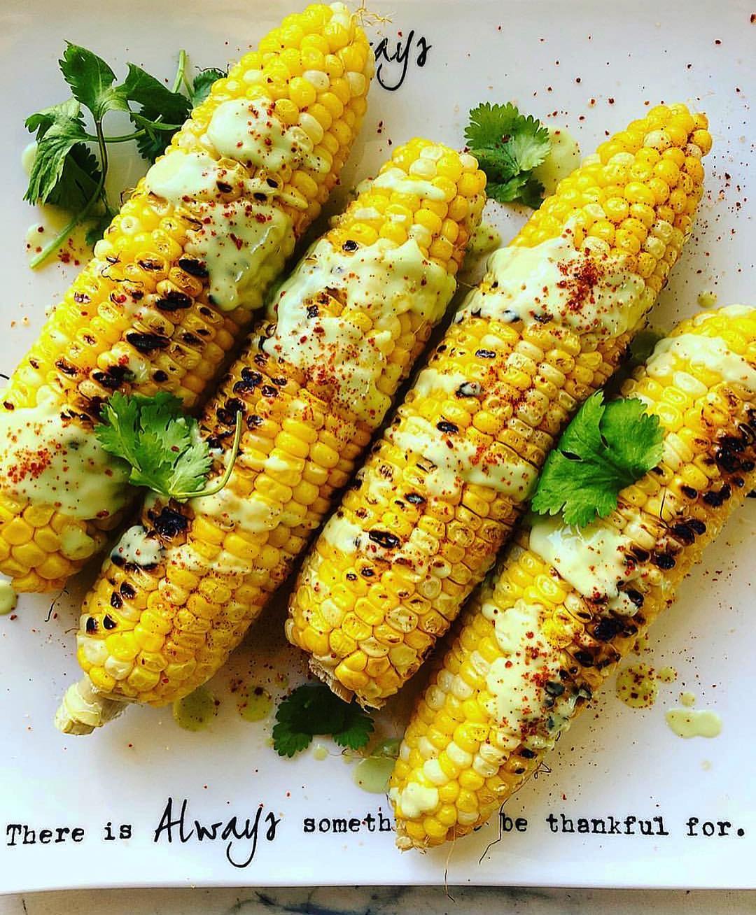 Grilled Corn with Avocado Crema