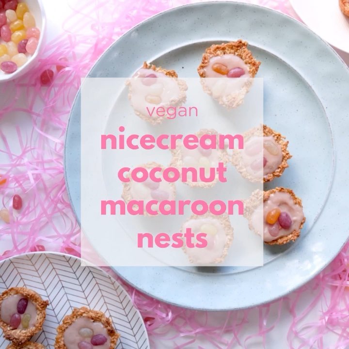 Vegan Nicecream Coconut Macaroon Nests