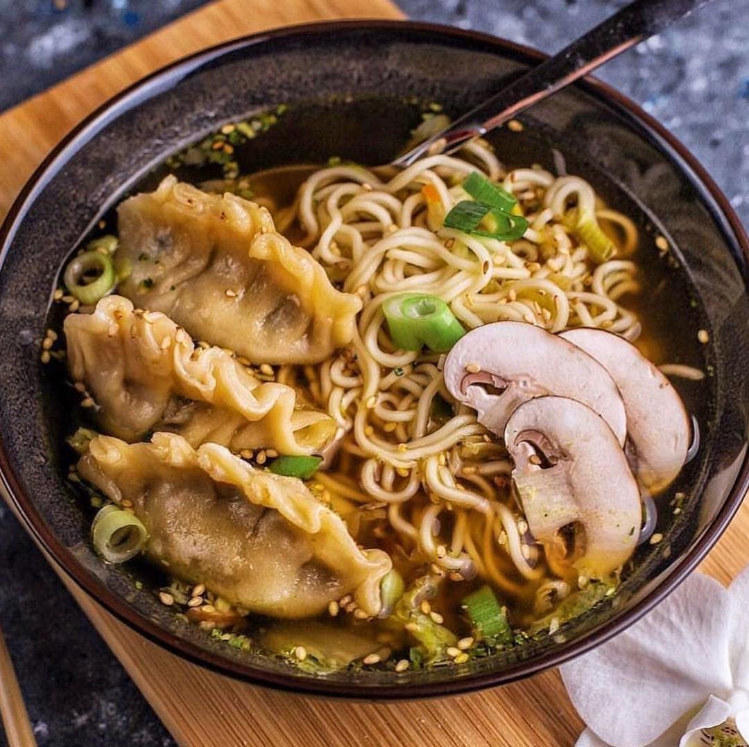 Veggie Dumplings and Ramen