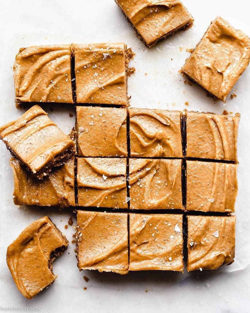 Vegan Peanut Butter Blondies with Creamy Frosting