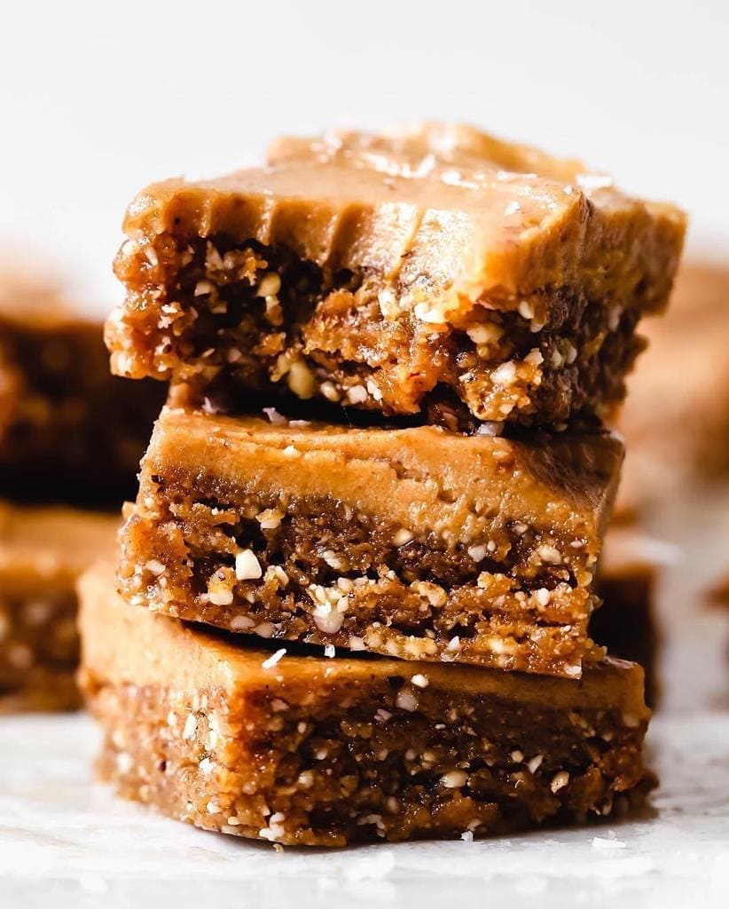 Vegan Peanut Butter Blondies with Creamy Frosting