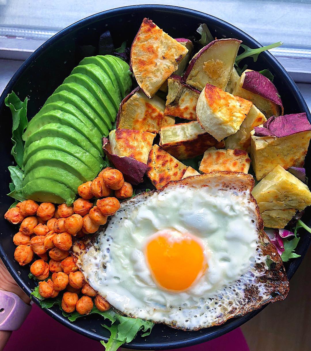 Savory Breakfast Bowl with Chickpeas and Sweet Potato