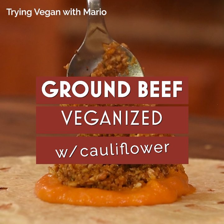 Vegan Ground Beef Substitute with Cauliflower and Mushrooms