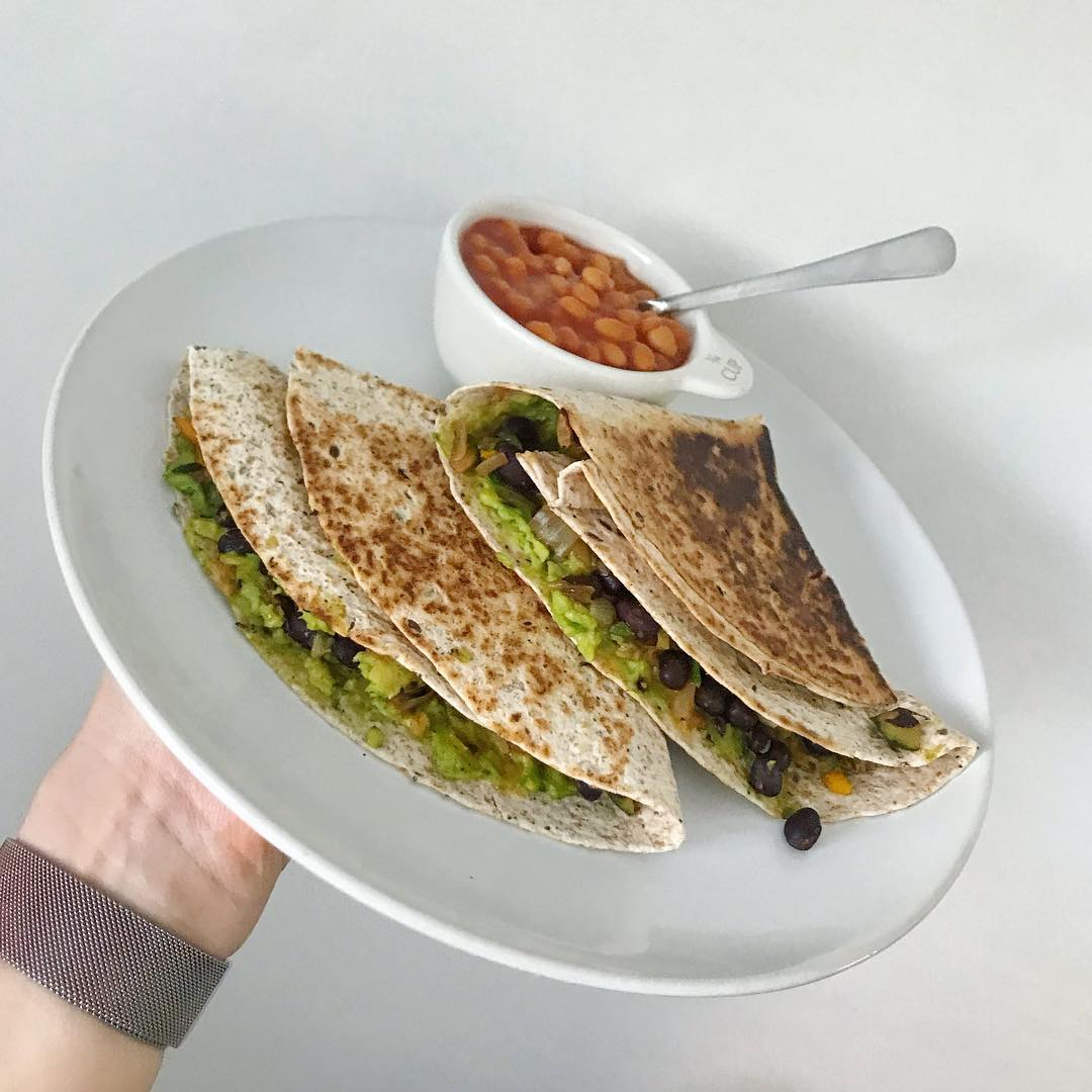 Avocado and Black Bean Quesadillas with Fajita Seasoning