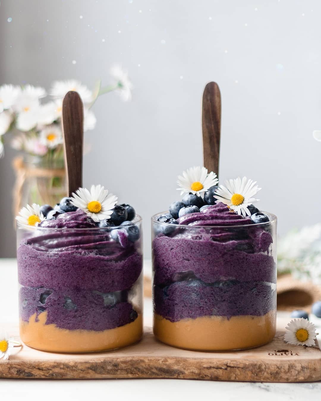 Blueberry Cinnamon Nicecream with Frozen Bananas
