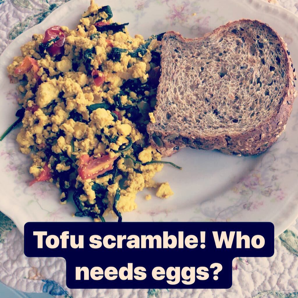 Curried Tofu Scramble with Spinach