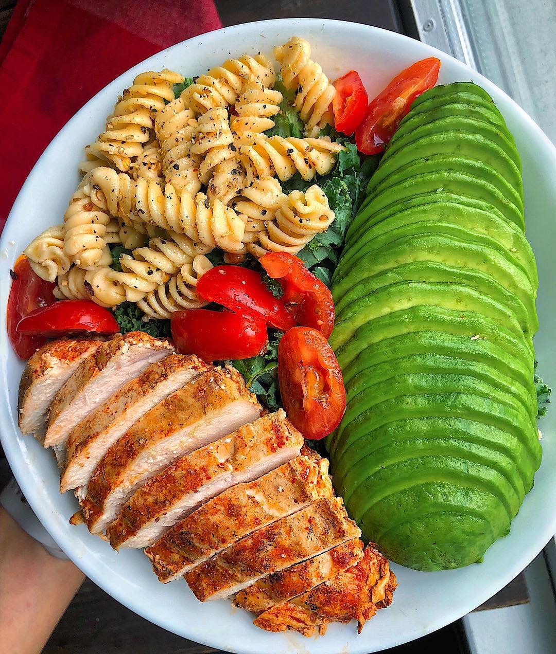 Spicy Baked Chicken with Chickpea Pasta and Avocado