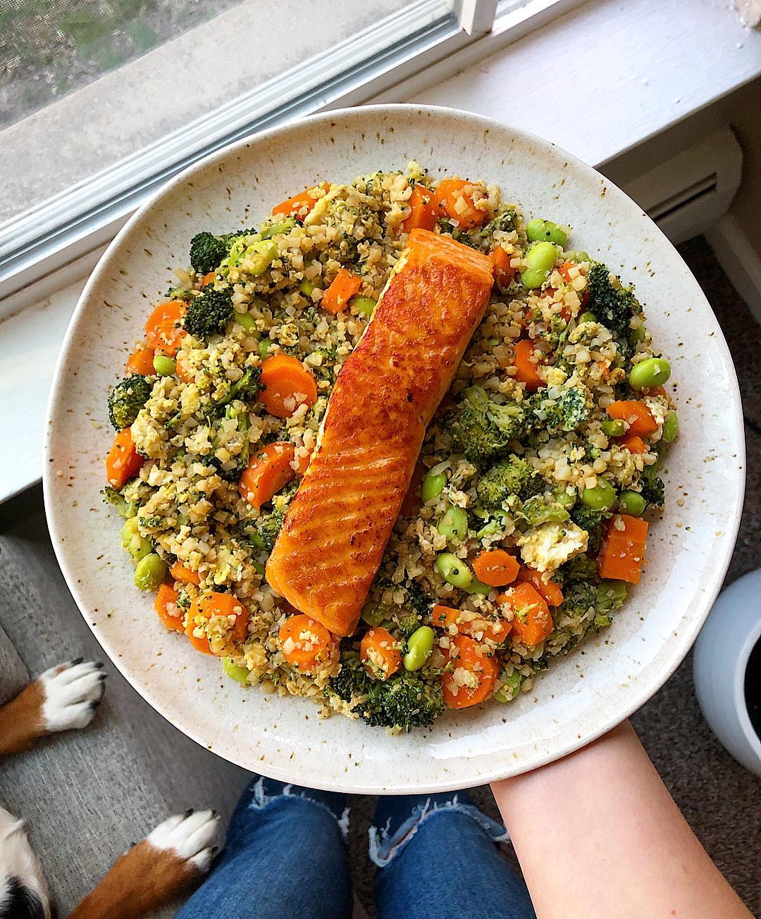 Salmon Cauliflower Fried Rice