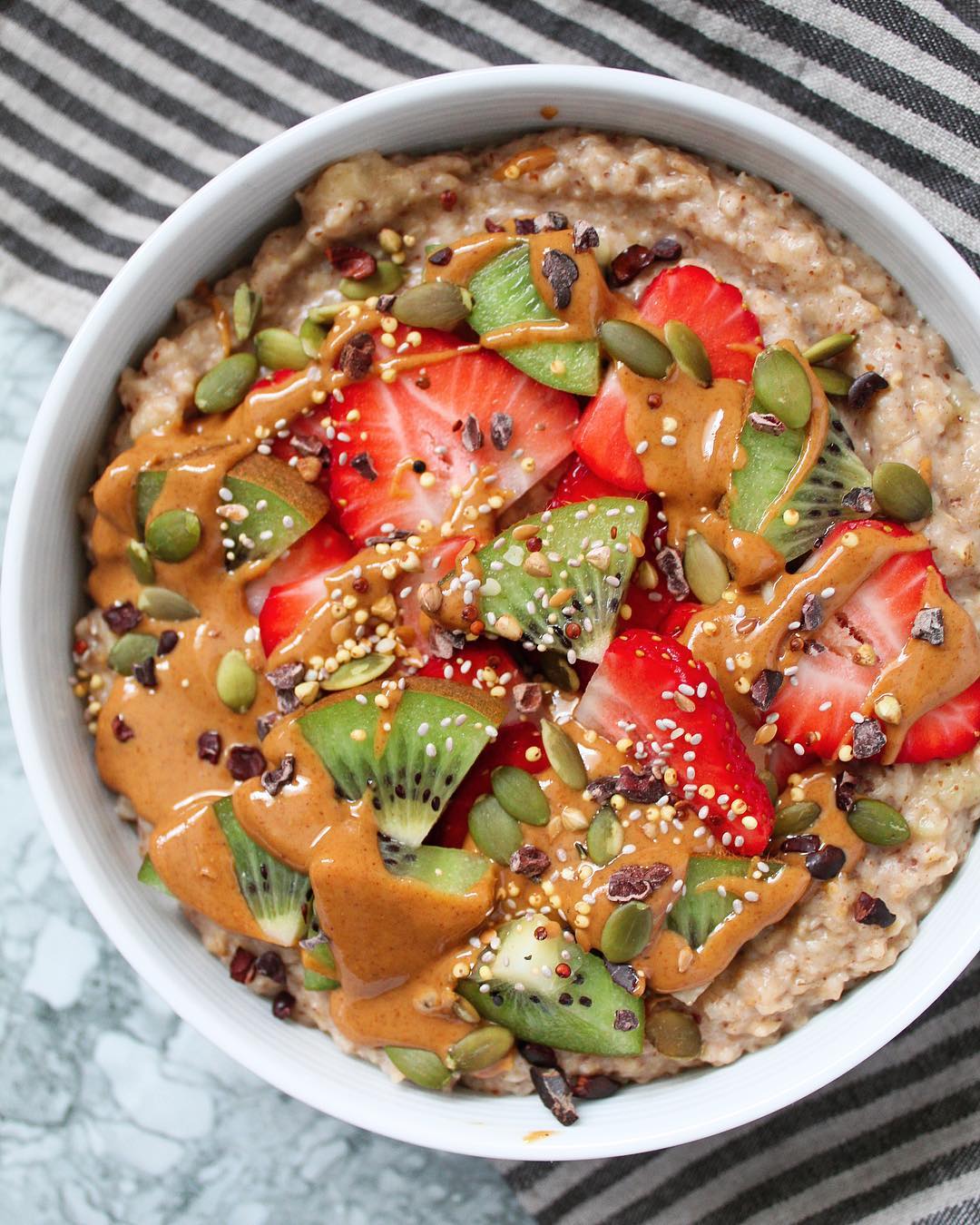 Cardamom Oatmeal with Fresh Fruits and Seeds