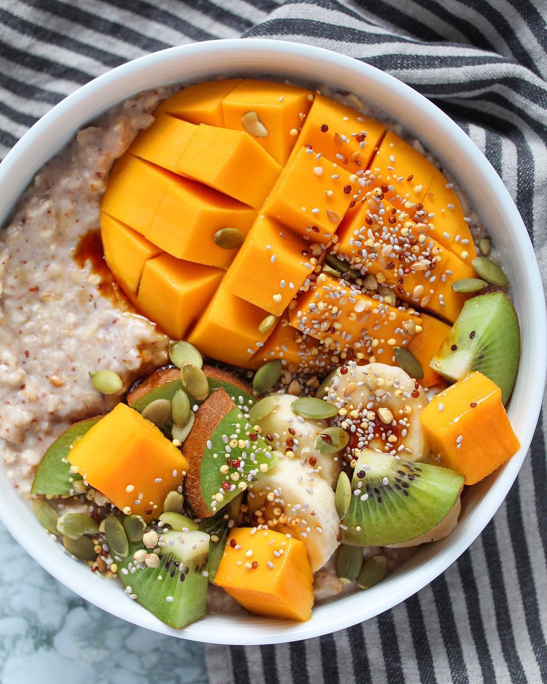 Cardamom Oatmeal Breakfast Bowl with Banana