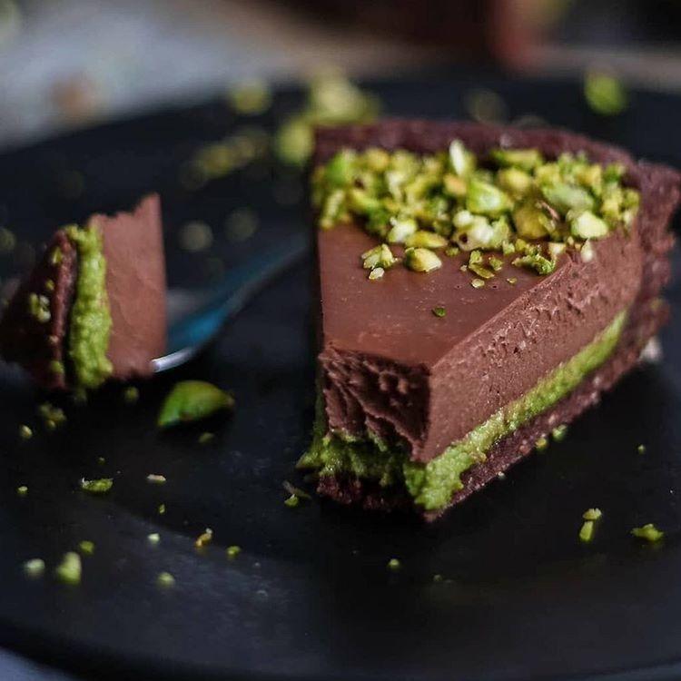 Dark Chocolate and Pistachio Tart
