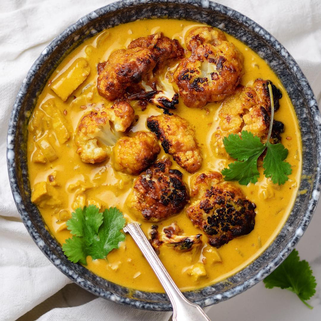 Spicy Roasted Cauliflower and Tofu Curry