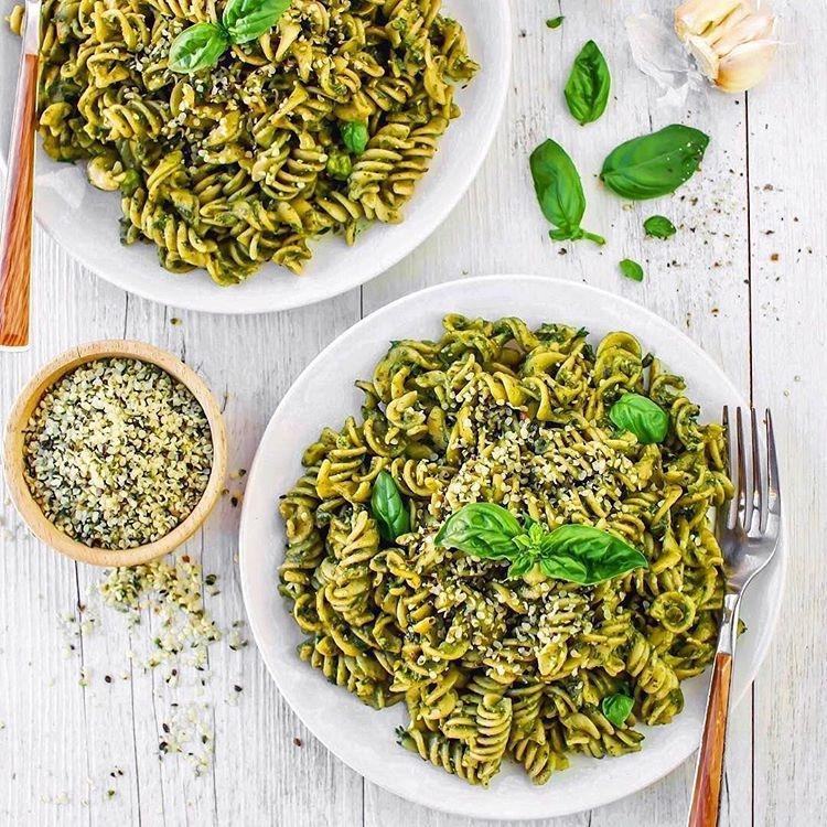 Vegan Pesto Pasta with Fresh Basil