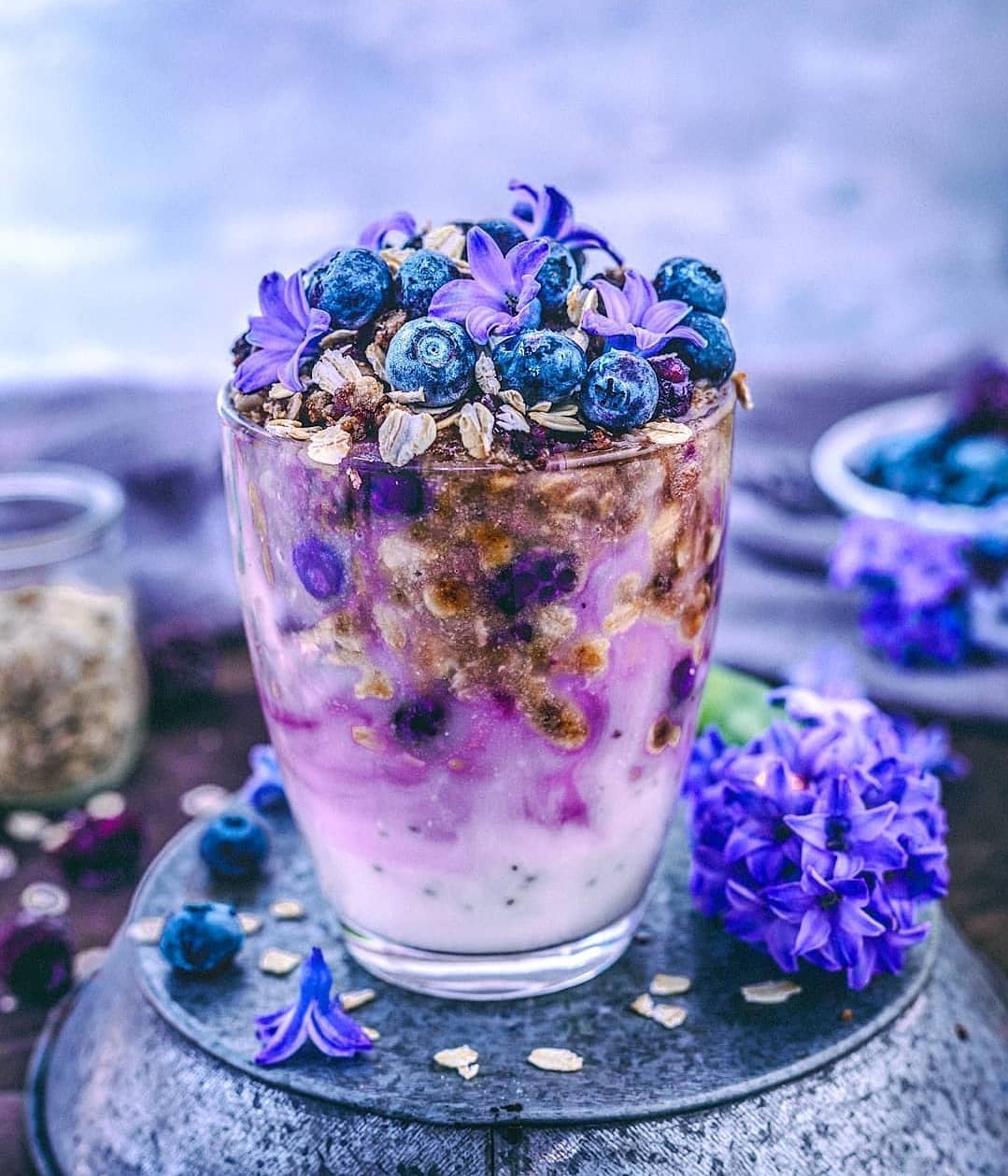 Berry Crumble with Coconut Yoghurt and Chia Pudding