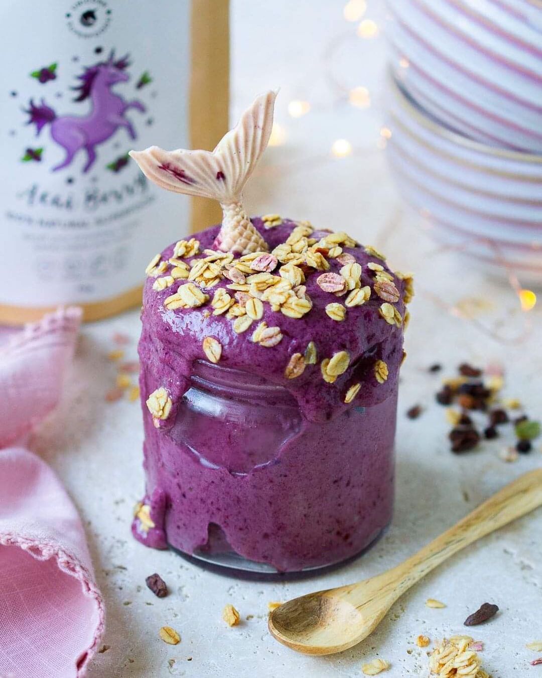 Refreshing Mermaid Acai Nice Cream Smoothie