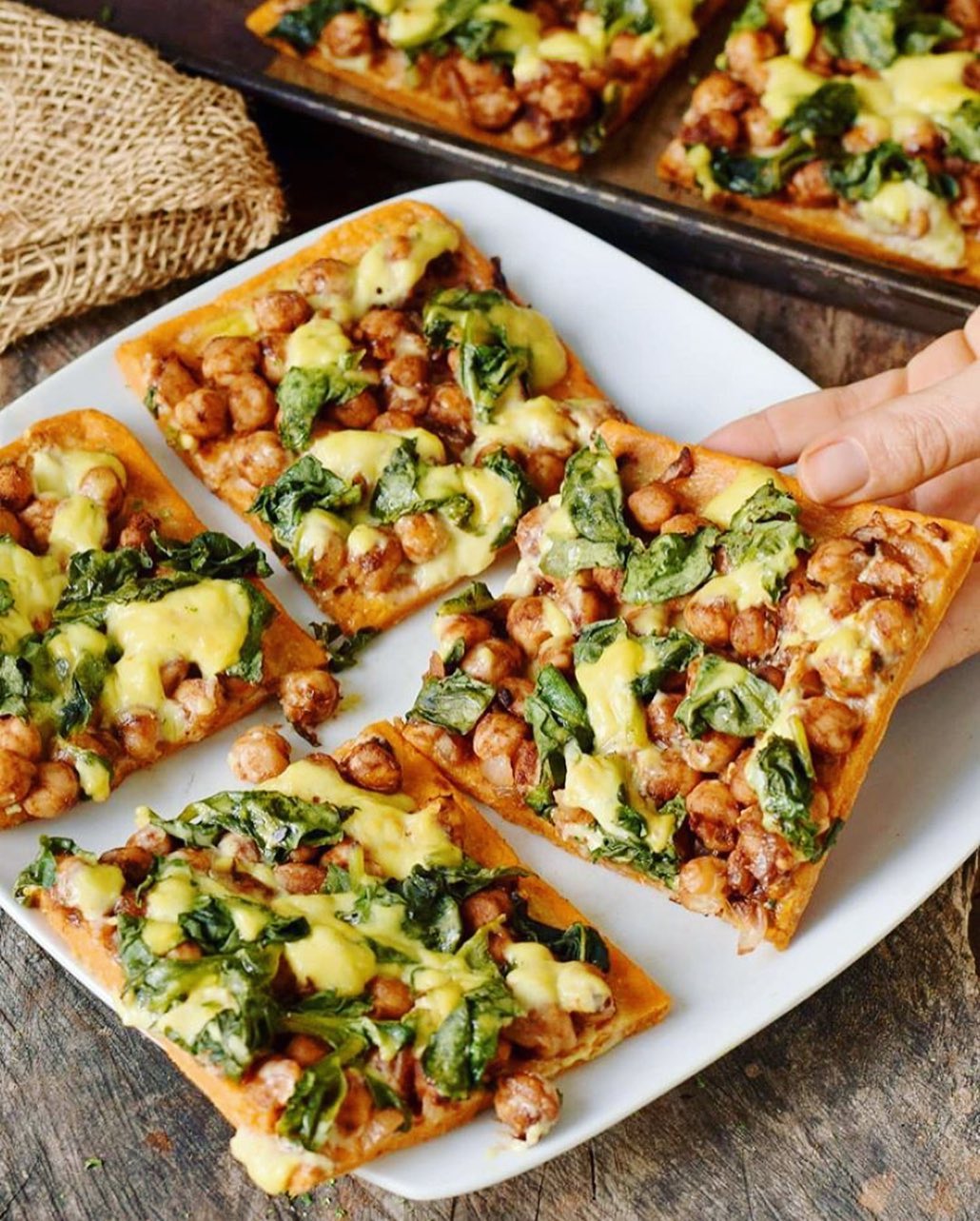 Chickpea Spinach Pizza