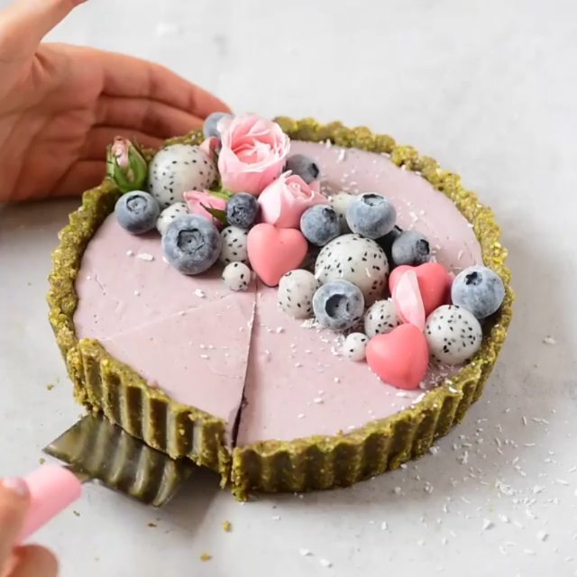 Vegan Strawberry Rose Tart