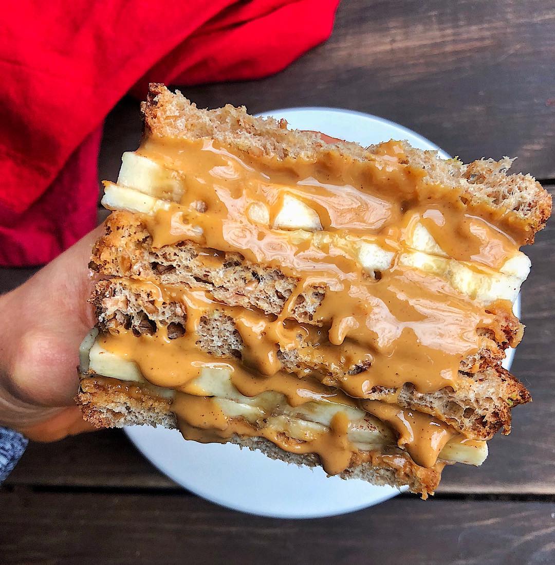 Peanut Butter and Banana Sandwich Breakfast