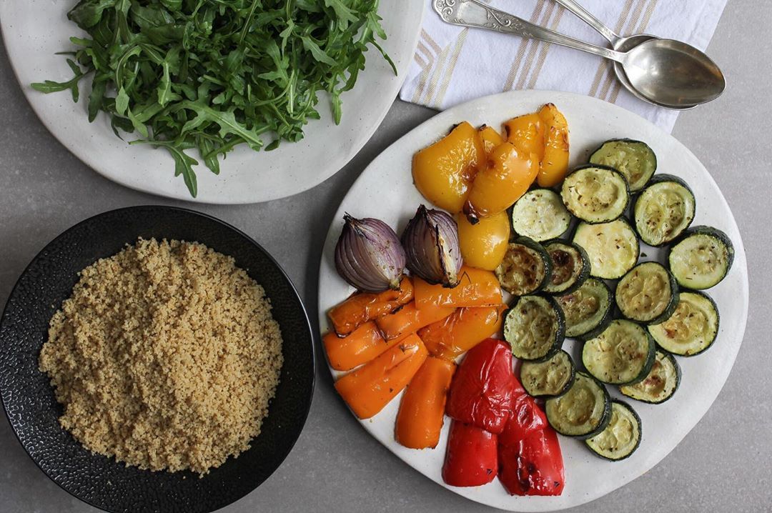 Mediterranean Roasted Vegetables with Couscous