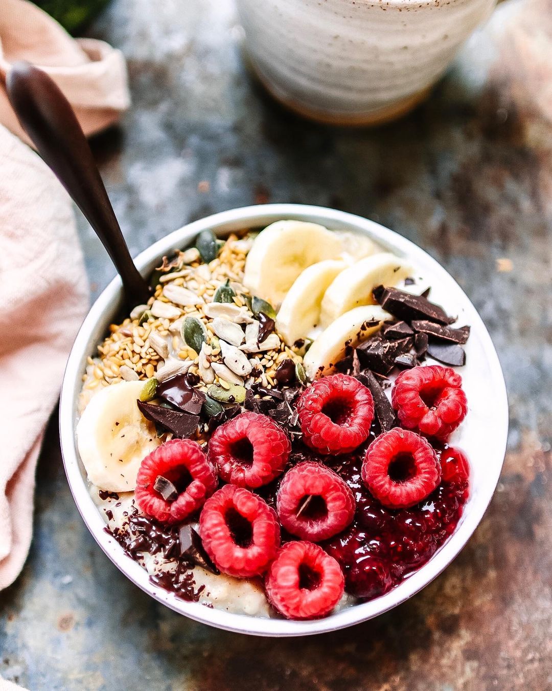 Creamy Cinnamon Banana Porridge with Coconut Topping