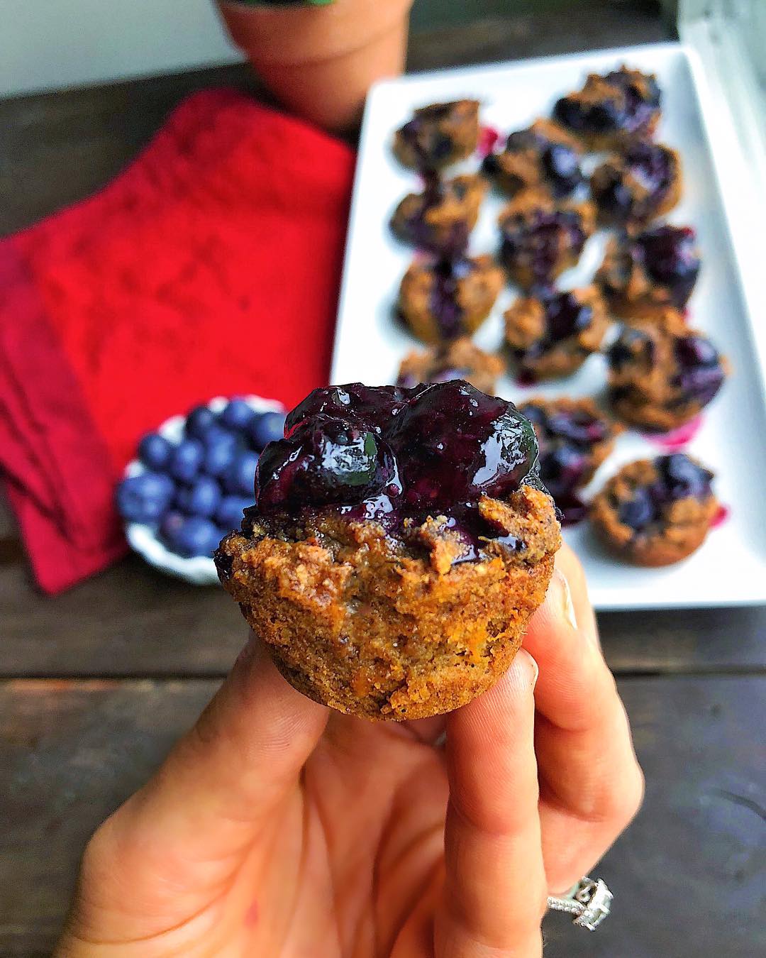 Healthy Mini Blueberry Muffins with Sweet Potato