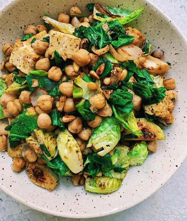 Chickpea Brussels Sprouts Bowl