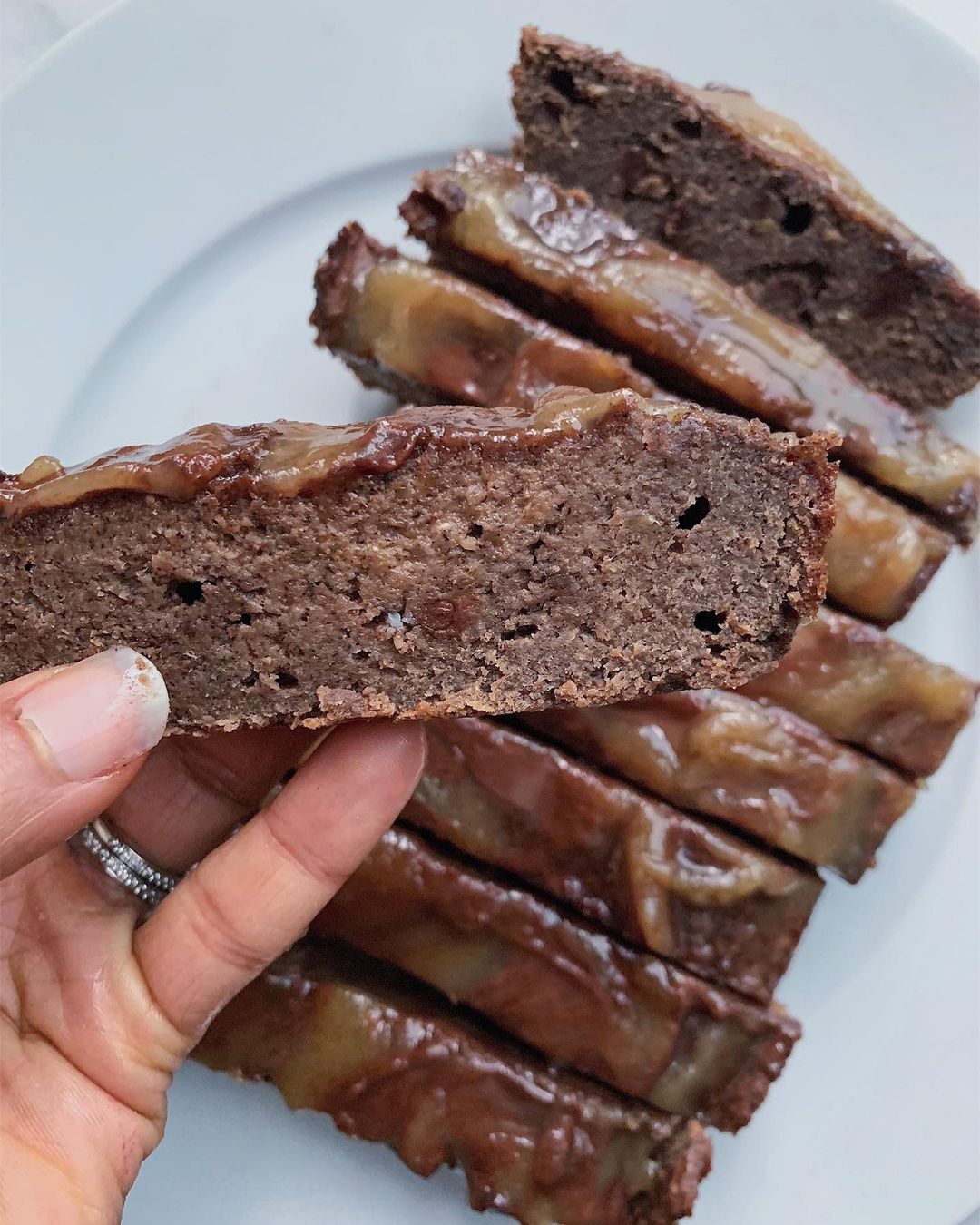 Double Chocolate Banana Bread with Coconut Maple Glaze
