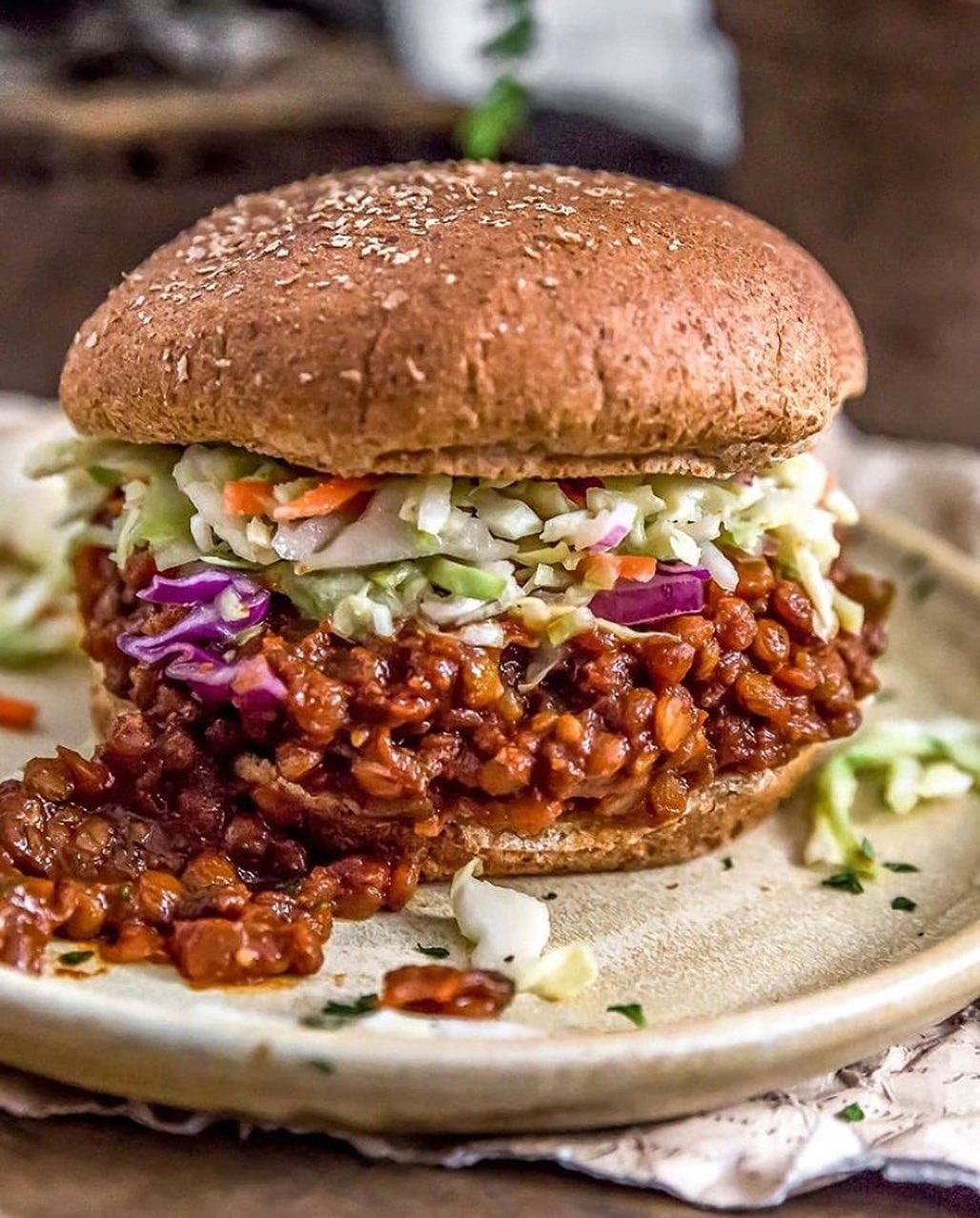 Vegan Bbq Lentil Sloppy Joes