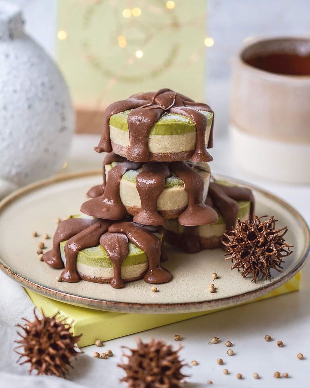 Luscious Raw No-Bake 3 Layered Creamy Cheesecake Treats