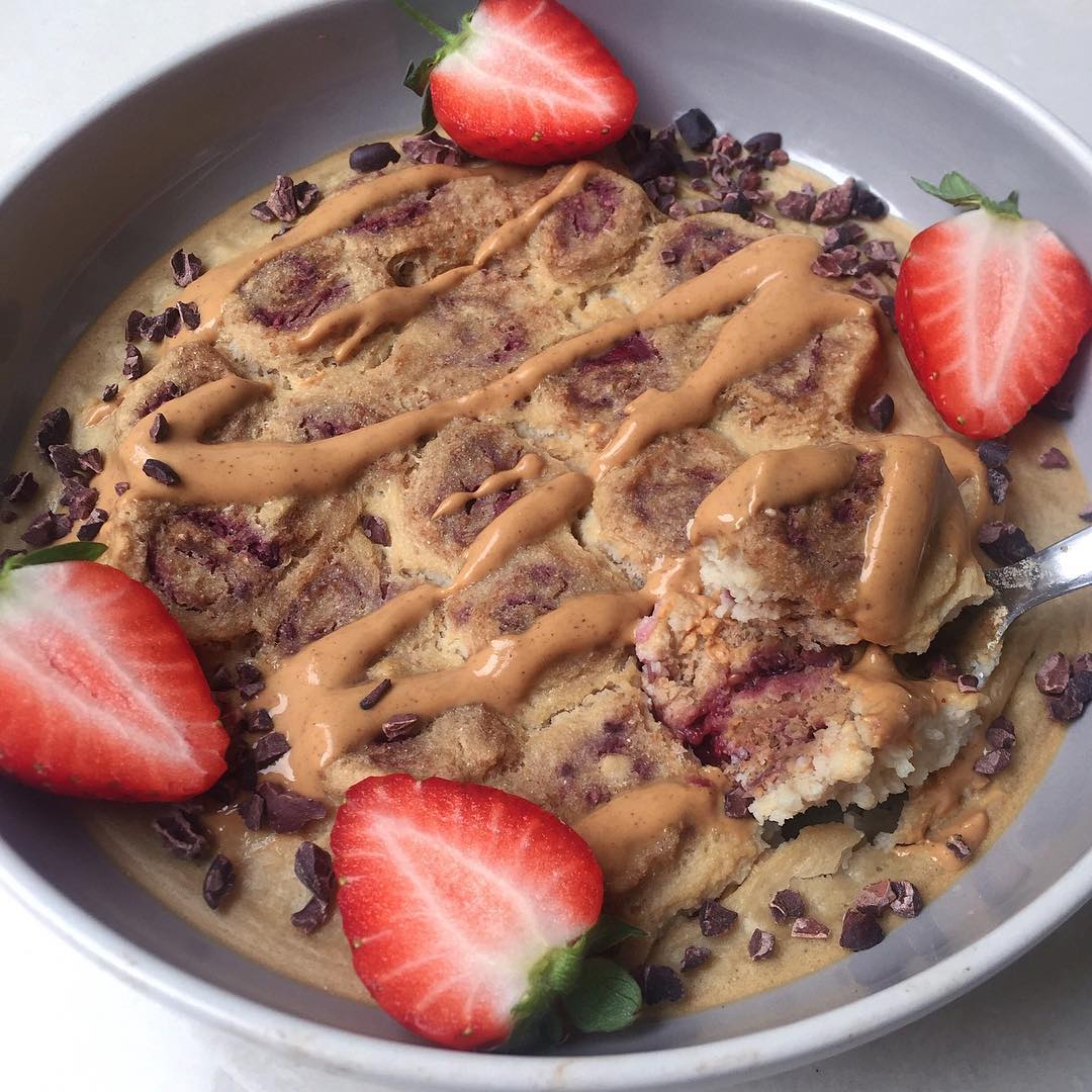 Vegan Chia Jam and Peanut Butter Roly Poly Bake
