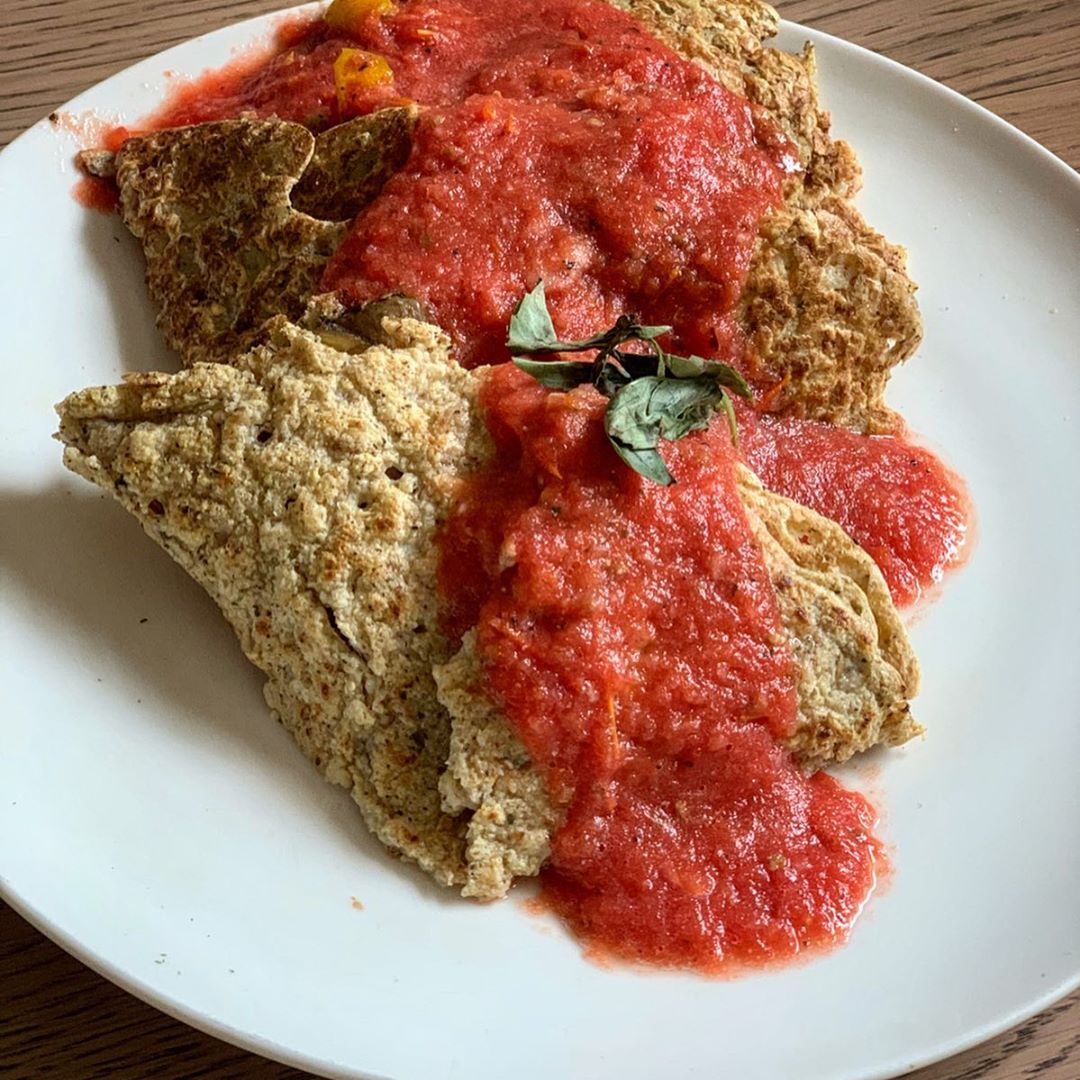 Vegan Chickpea Flour Crepes with Veggie Filling