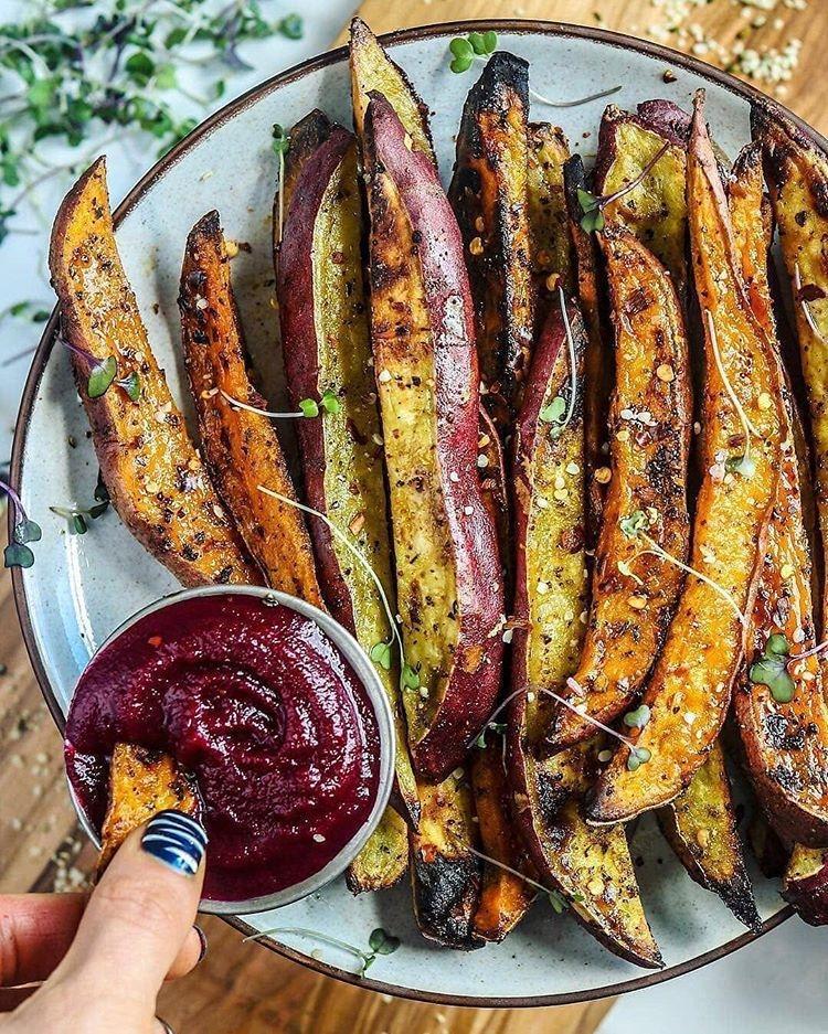 Japanese and Regular Sweet Potato Fries