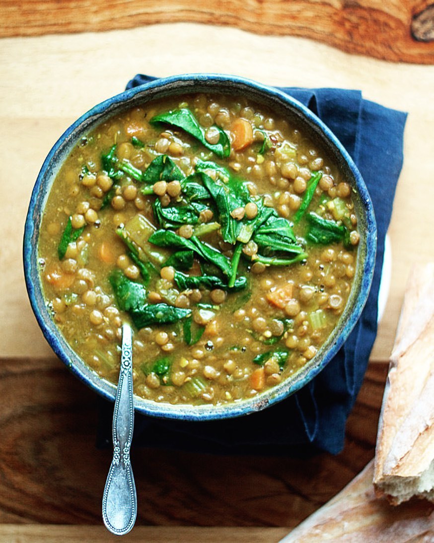 Check Out This Instant Pot Golden Lentil and Spinach Soup