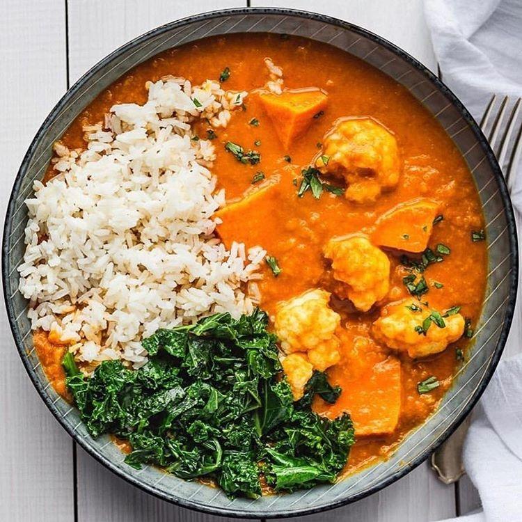 Cauliflower, Sweet Potato, and Red Lentil Curry
