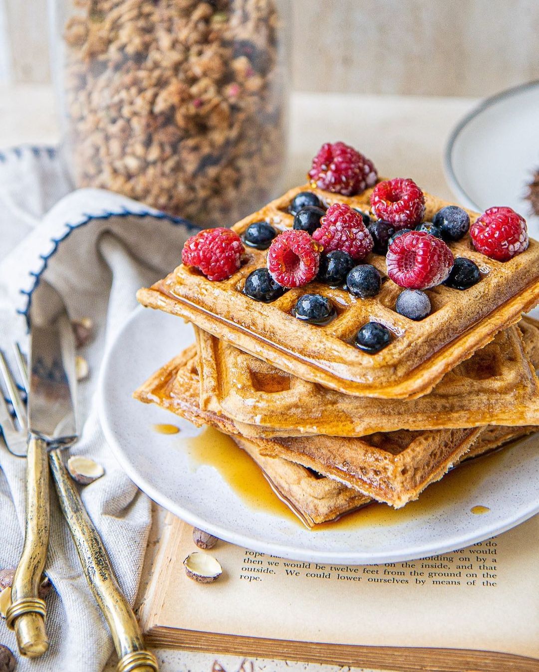 Easy and Healthy Peanut Butter Waffles