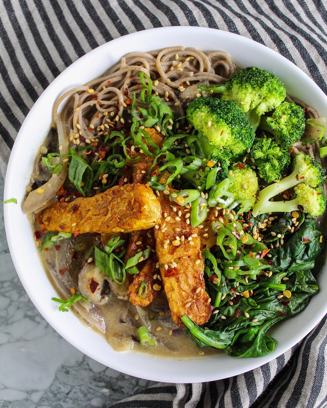 Buckwheat Noodles with Mushroom Broth