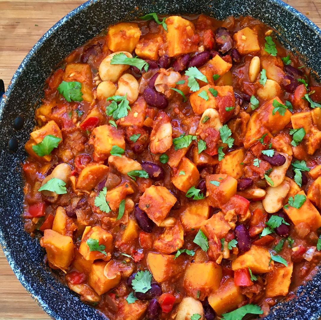 Sweet Potato Butternut and Bean Chilli