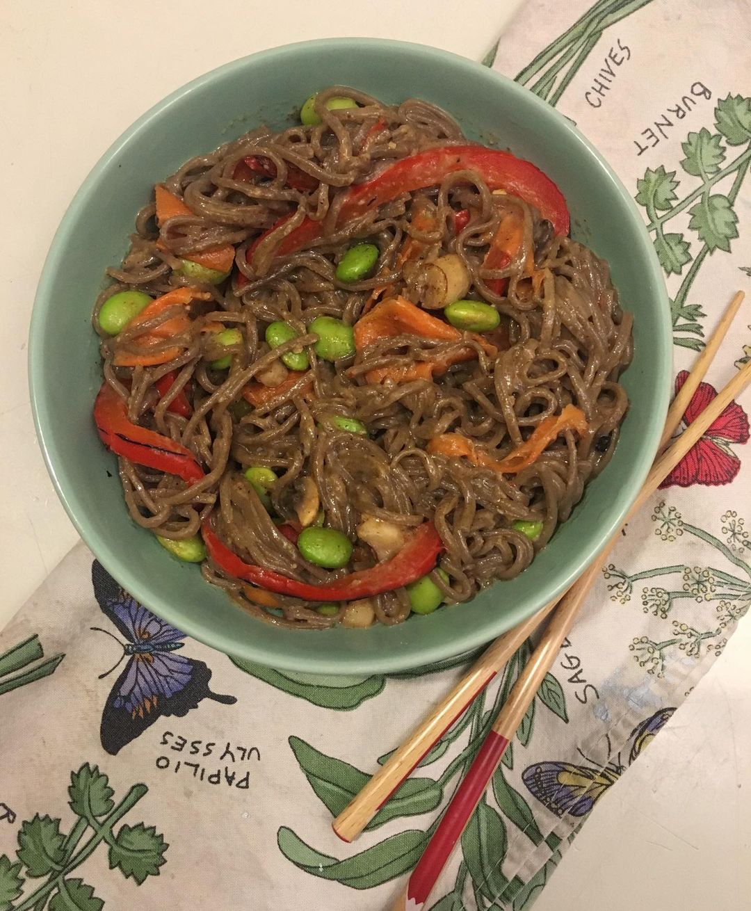 Almond Butter Soba Noodles with Thai Flavors