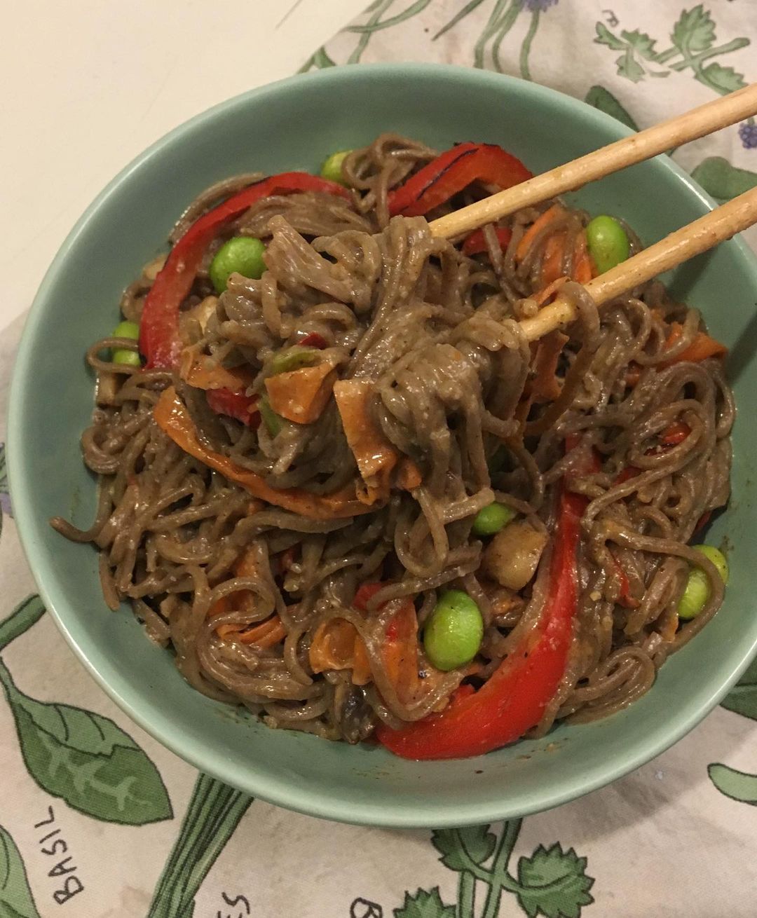 Almond Butter Soba Noodles with Thai Flavors