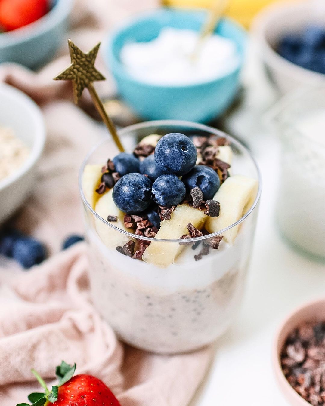Cinnamon Blueberry Bircher Overnight Oats
