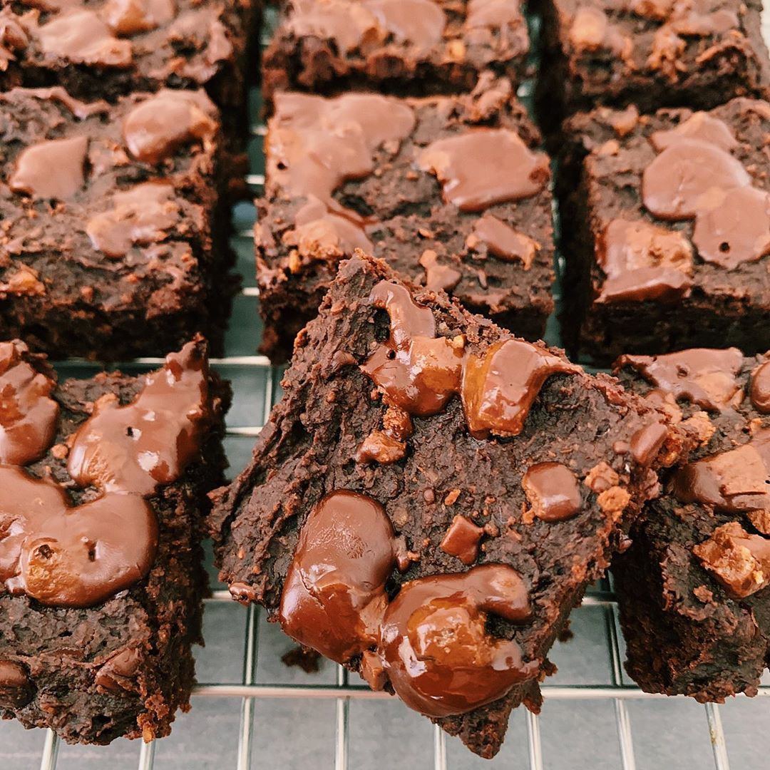 Fudgy Almond Butter Vegan Chickpea Brownies