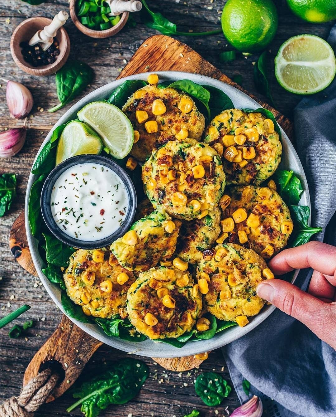Vegan Zucchini Corn Fritters