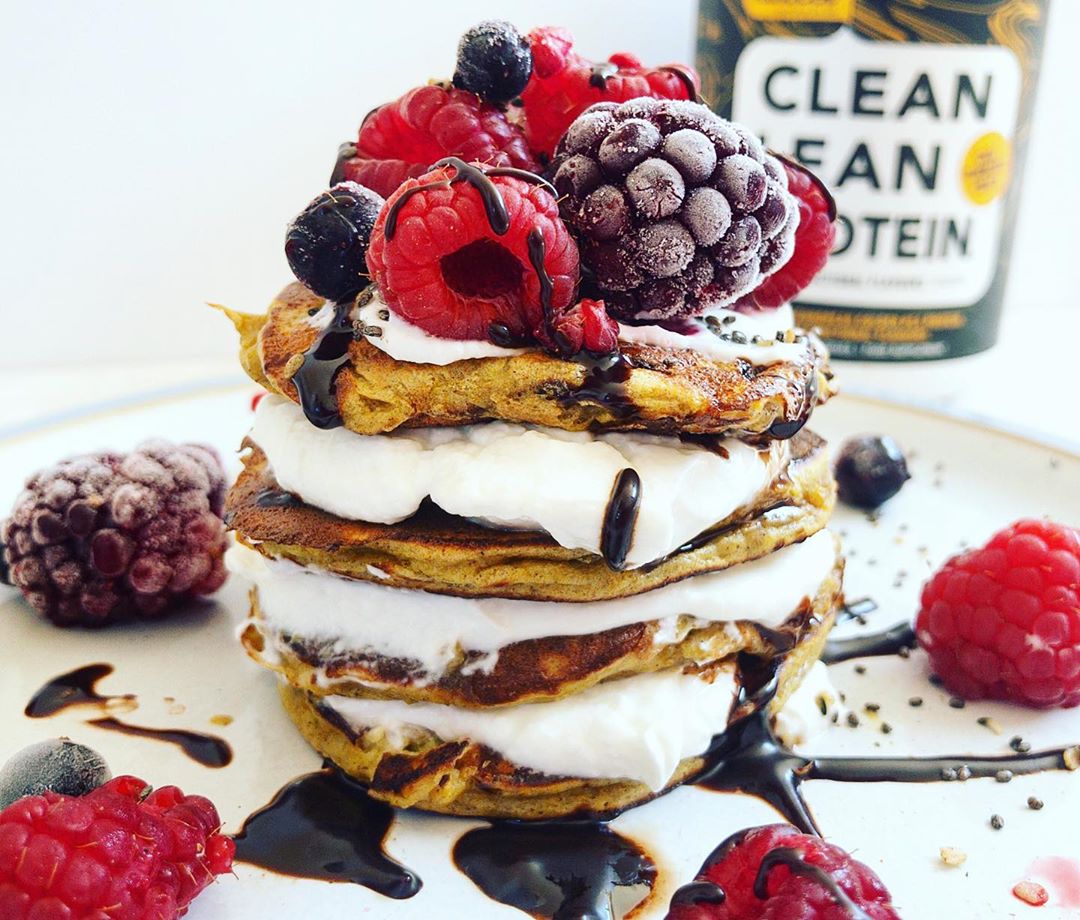 Easy Banana Protein Powder Pancake Stack