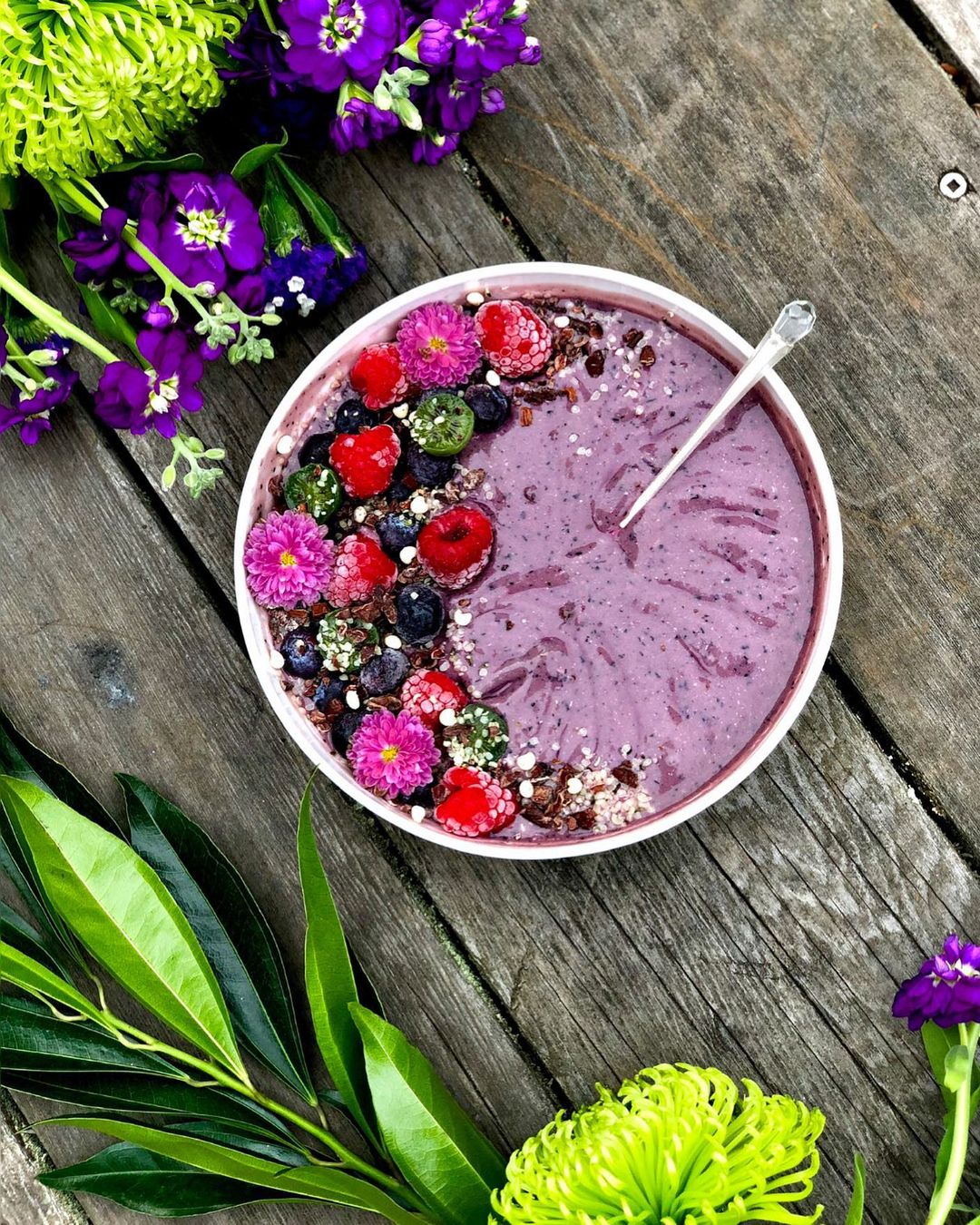 Colorful Vanilla Protein Smoothie Bowl