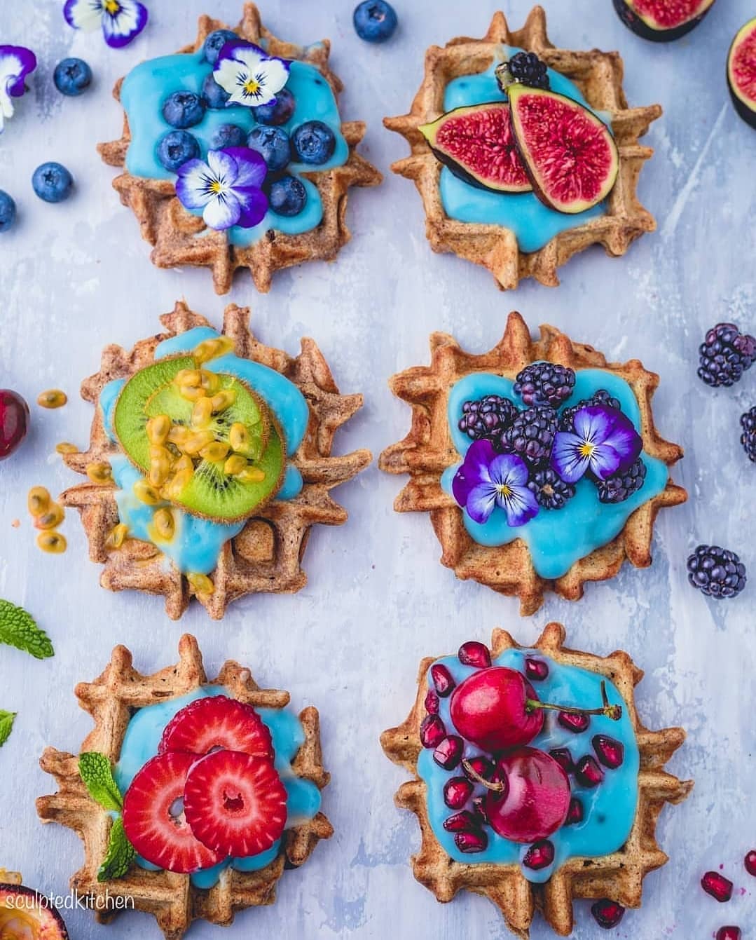 Plant-based Waffles Topped with Fruit