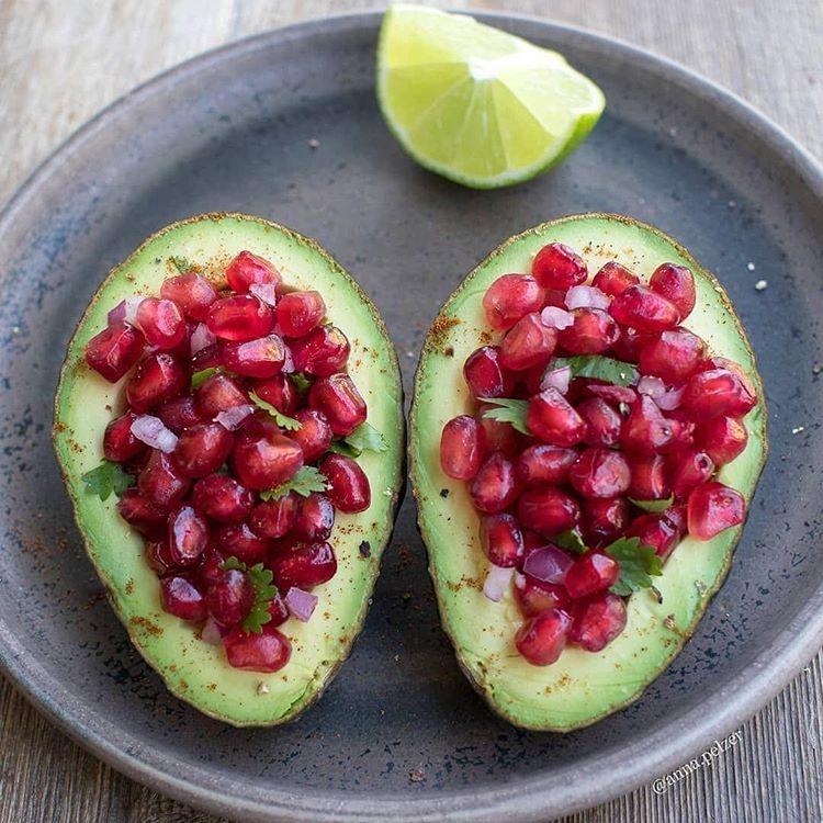 Avocado Boats with Pomegranate Salsa