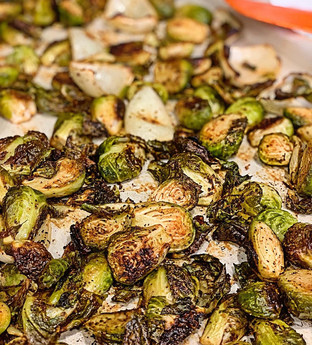 Roasted Brussels Sprouts with Spices and Oil