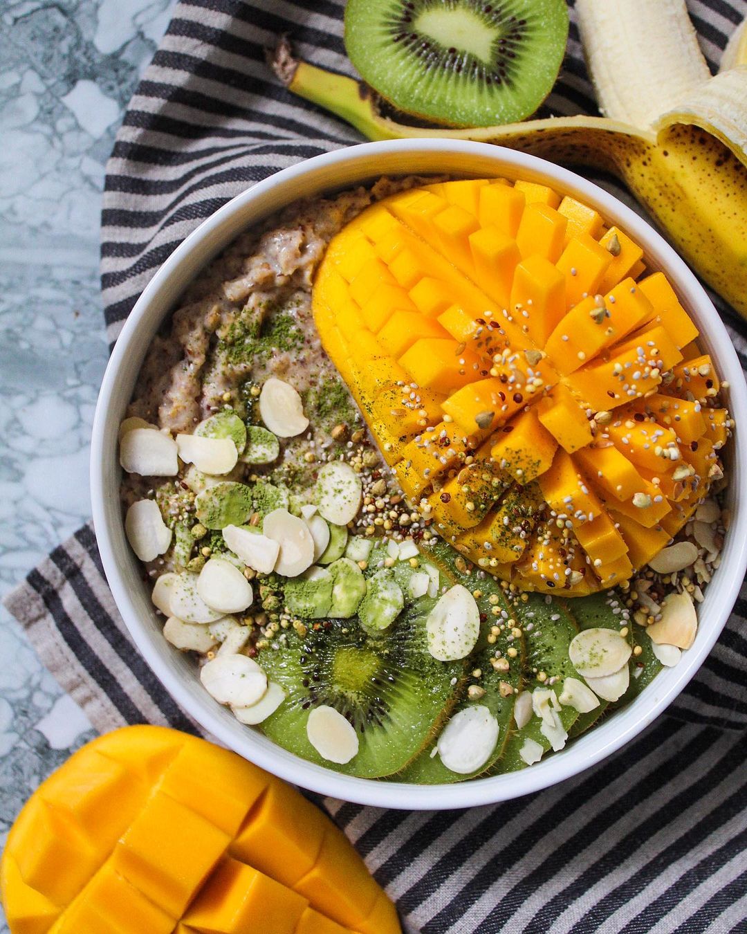Cinnamon Oatmeal with Banana and Almond Milk