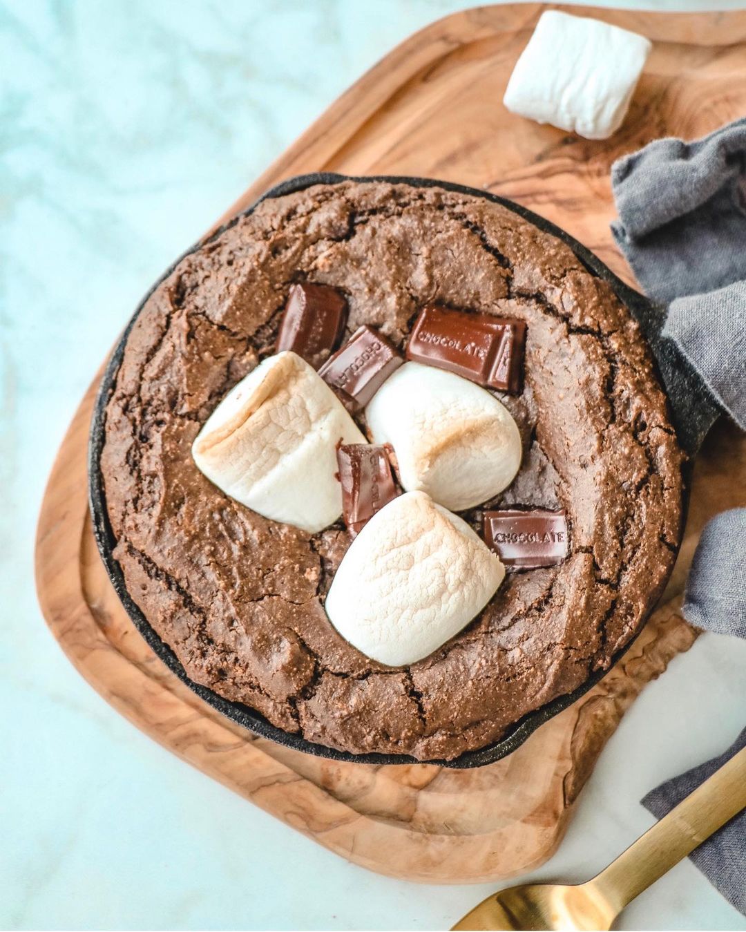 Skillet Brownie with S'mores
