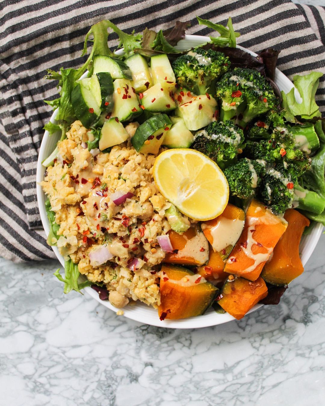 Chickpea Salad with Tahini Dressing